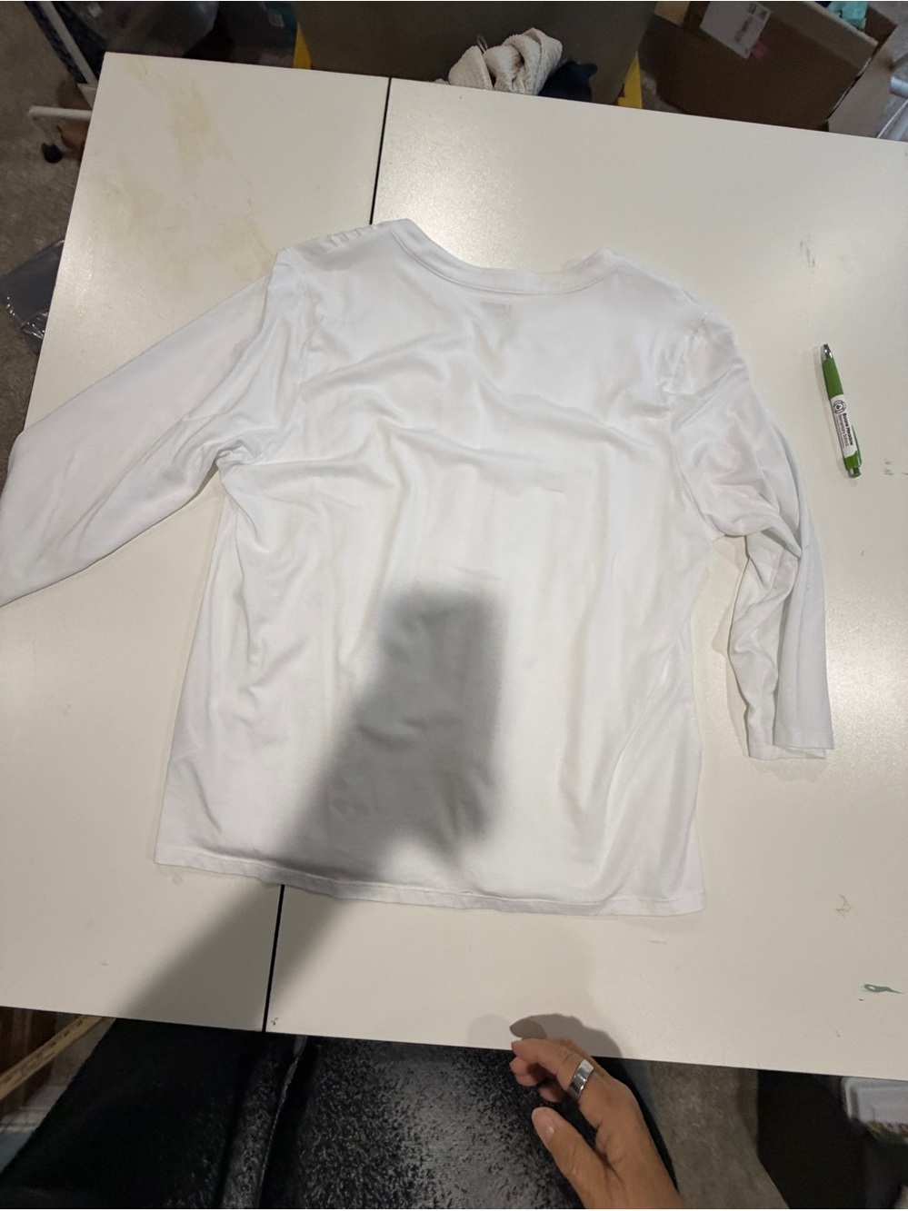 Amazon Essentials White Long Sleeve Crewneck Tee